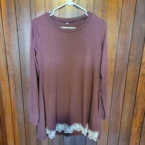 Womens longsleeve top,size M,red
